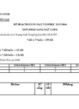 Kế hoạch giảng dạy năm học 2015 - 2016 môn pháp song ngữ lớp 8